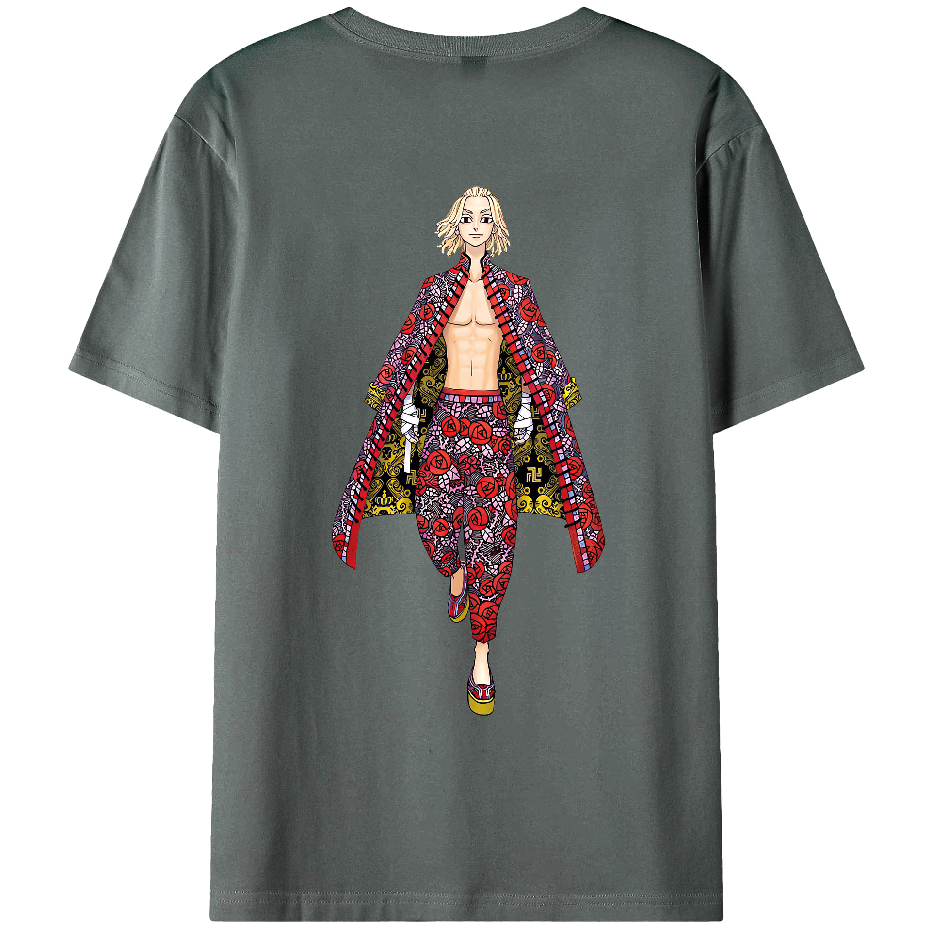 （画像用） 東京リベンジャーズ Tokyo Revengers 綿100％ メンズ半袖Tシャツ（バックプリント） 通気性